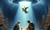 UFO over manger